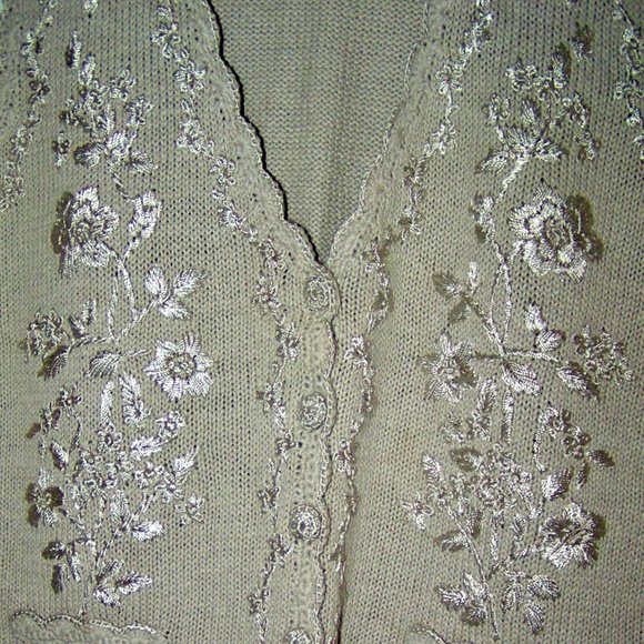 COOL BEIGE EMBROIDERED VEST S - Picture 2 of 3